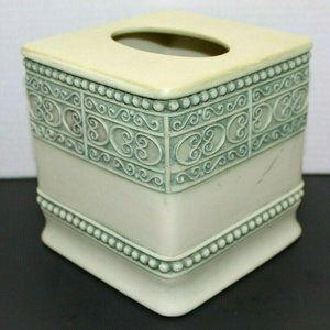 Resin Square Green Facial Tissue Box Holder Cover
